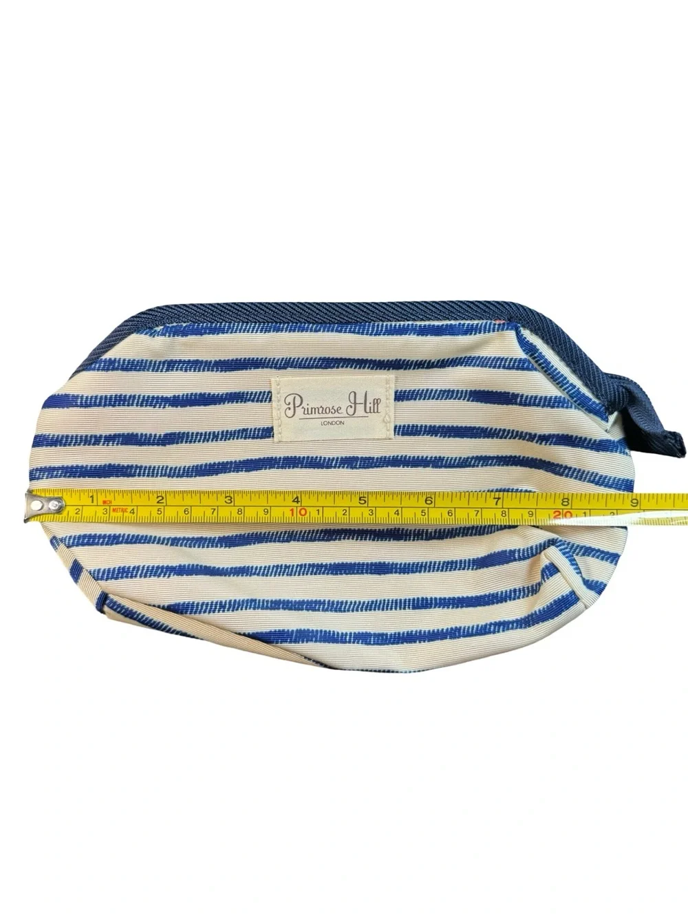 Primrose Hill London Blue White Striped Makeup Cosmetic Travel Toiletry Bag